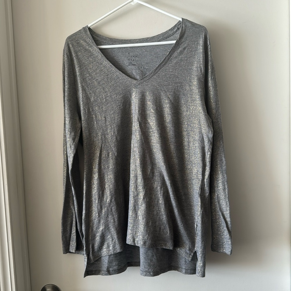 A New Day Metallic Shine Long Sleeve Tee